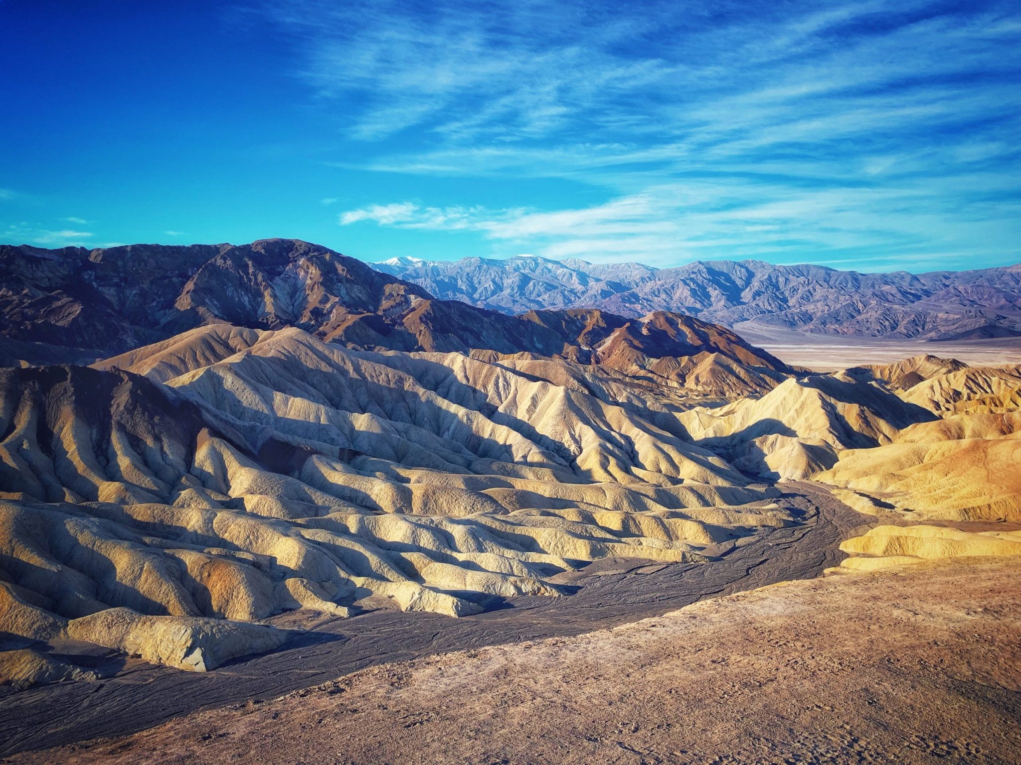 Incredible landscape at Zabriskie Point Death Valley