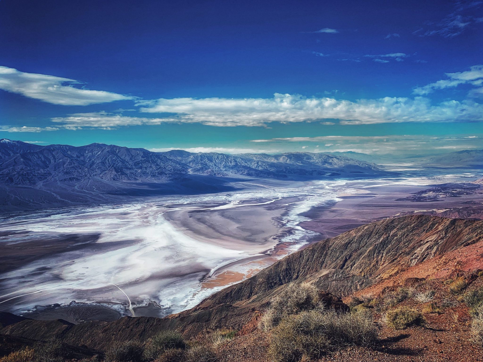 The crazy salt flat view from Dante's View!