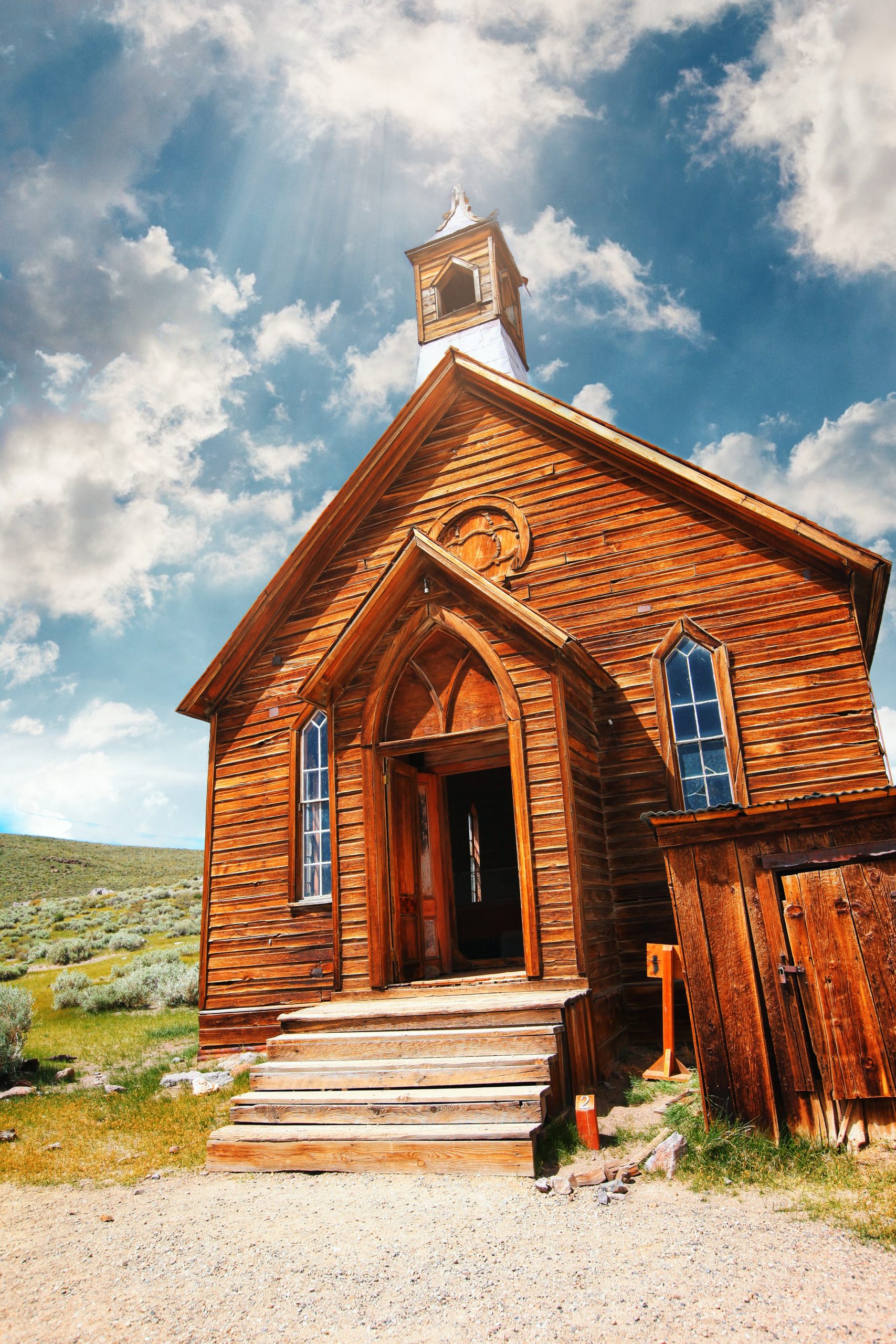 Old Methodist church in the old Bodie Ghost Town in California, it was built in 1882.