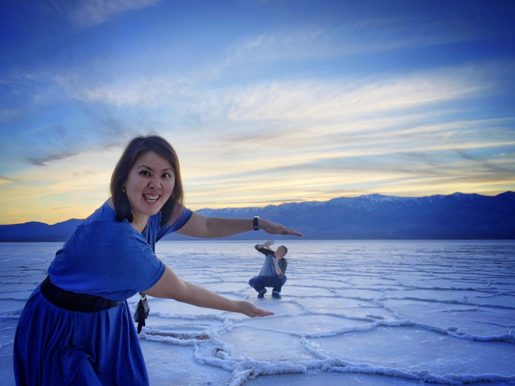 Shrinking my husband in Badwater Death Valley