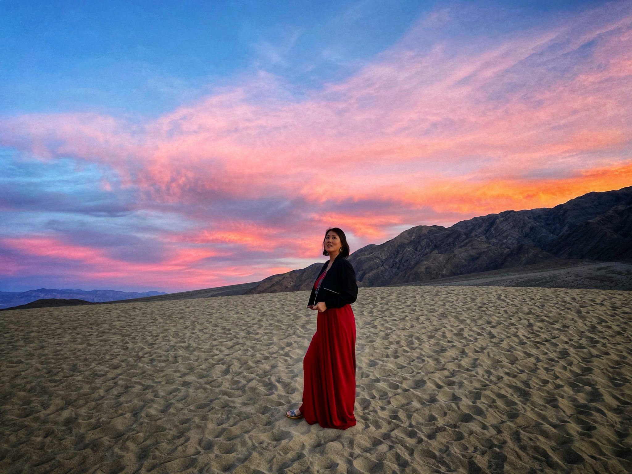 Pink Sunset at Mesquite Sand Dunes