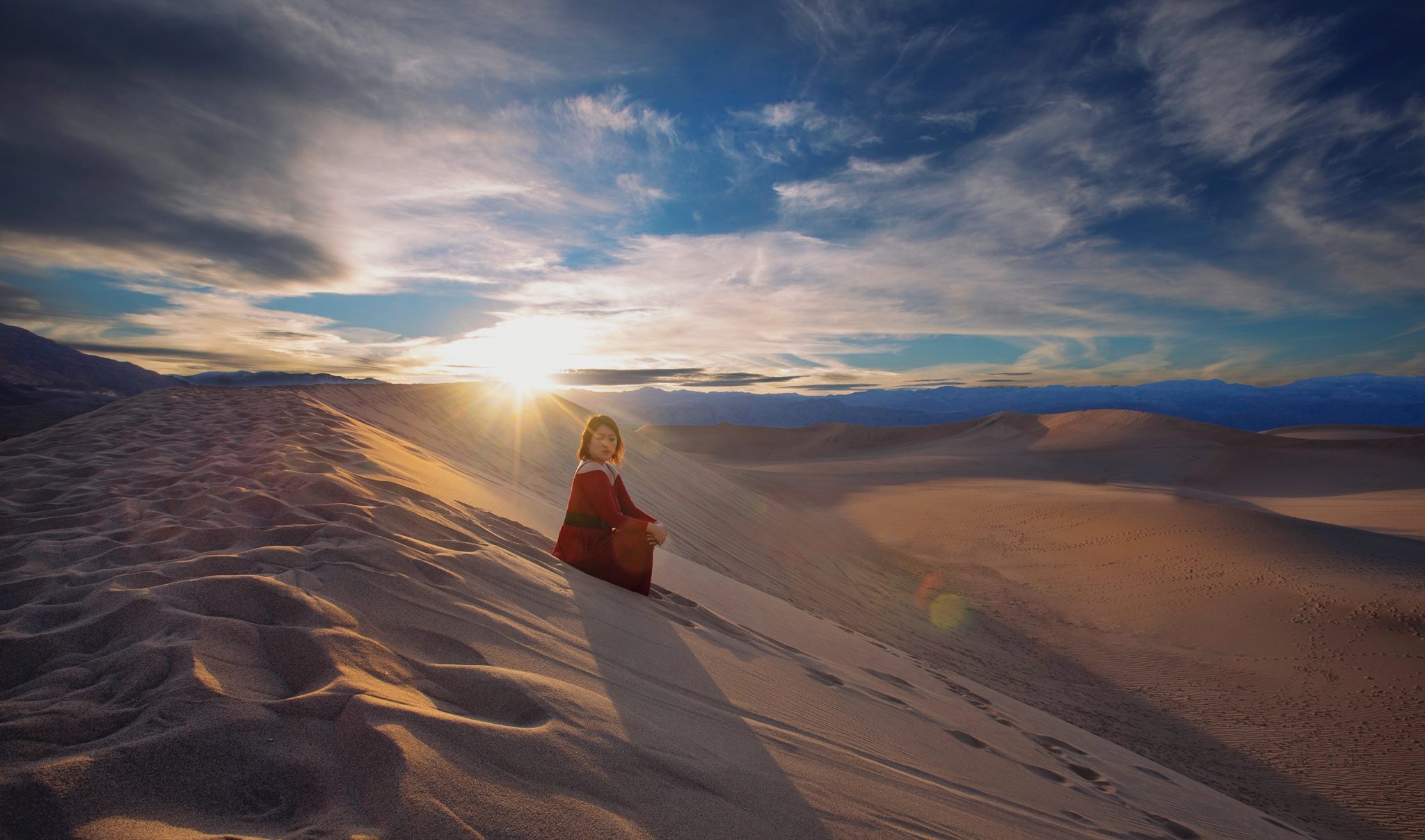 Sunset at the Mesquite Sand Dunes