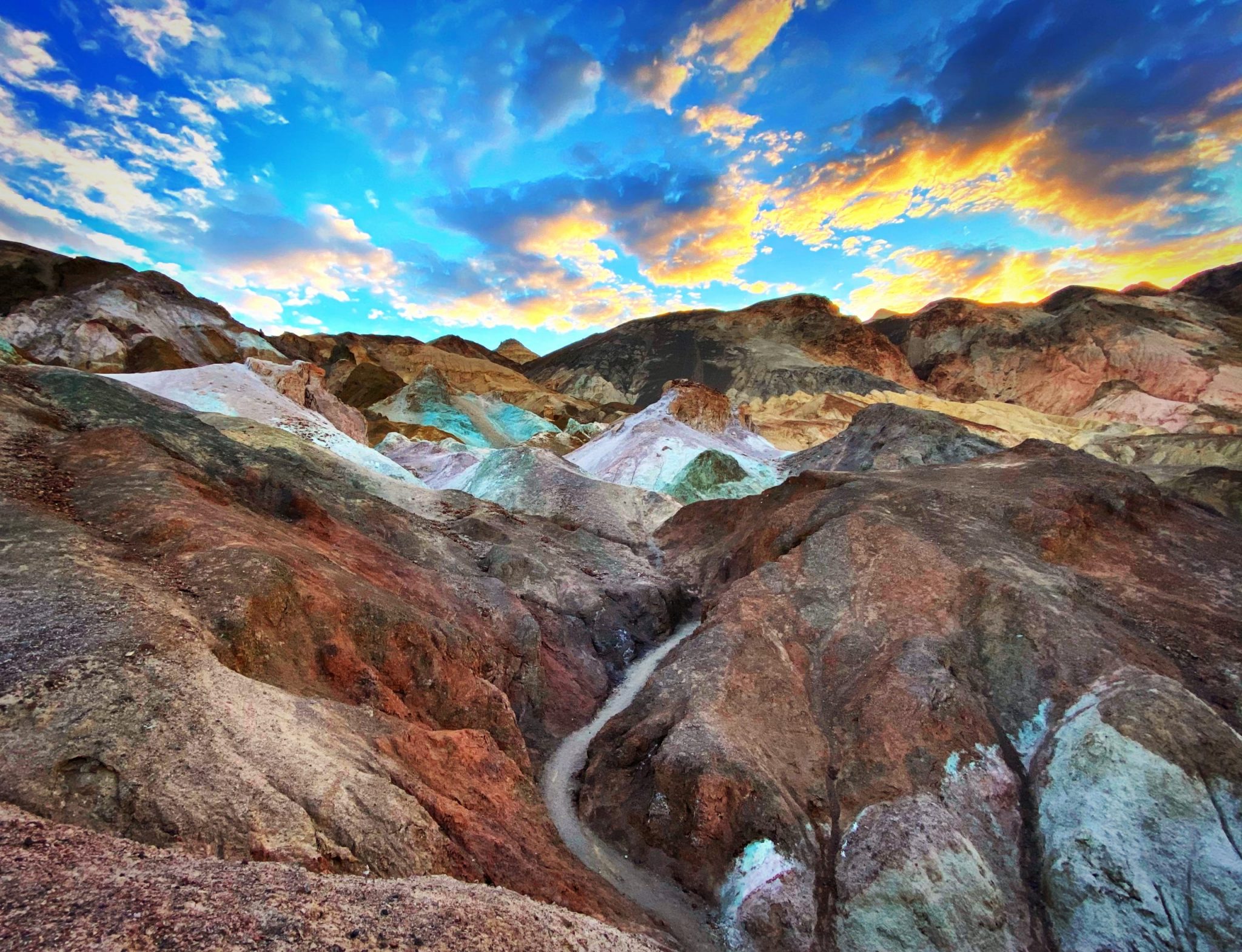 Sunrise at the Artists Palette Death Valley