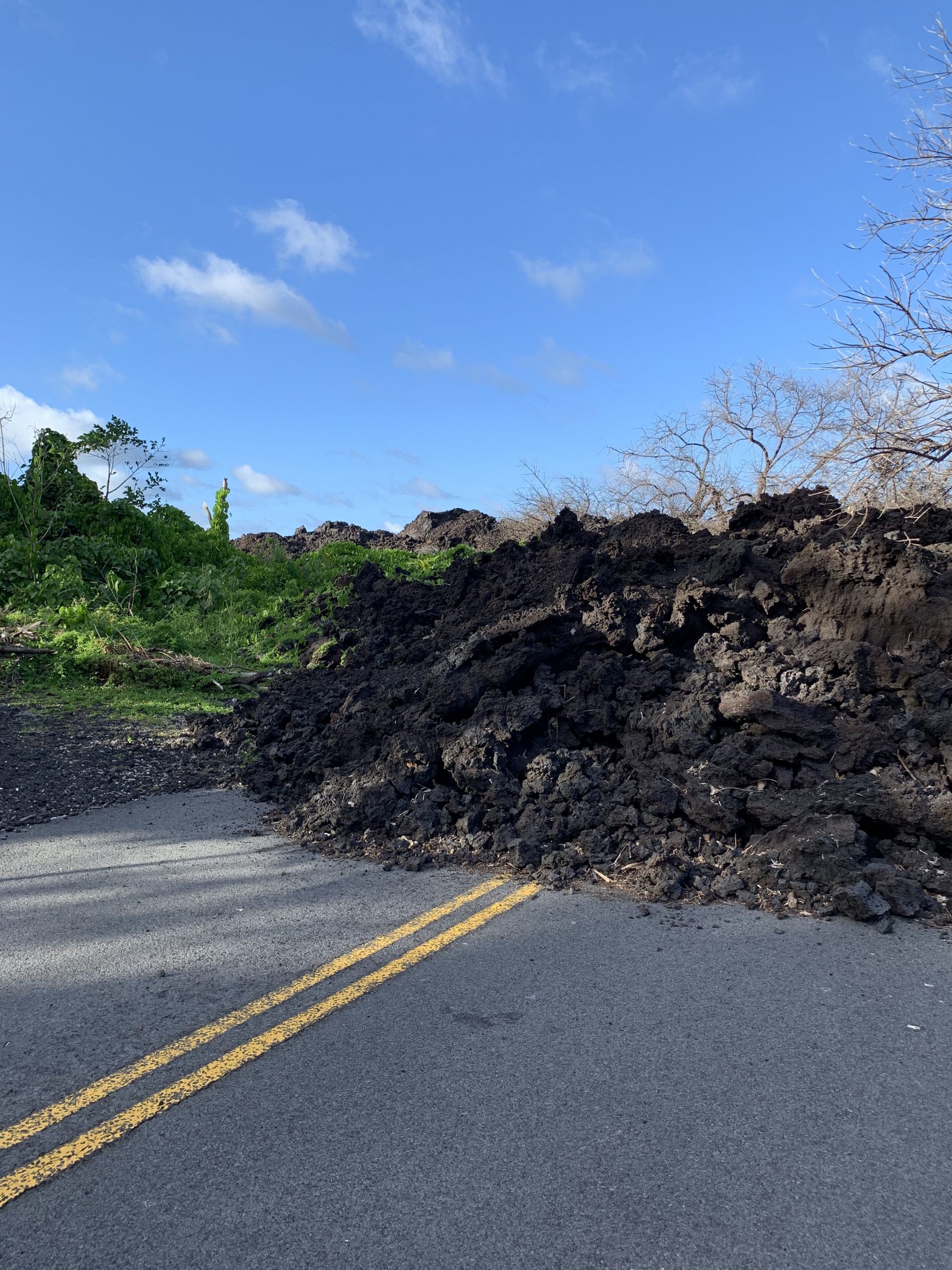 Lava blocking the road