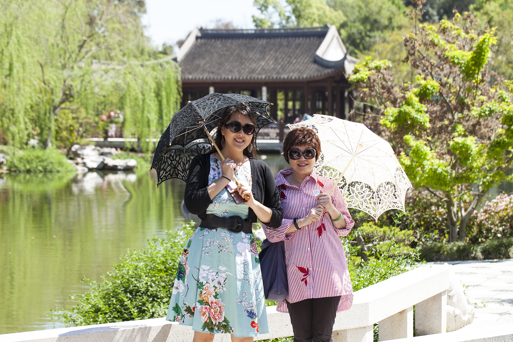 My mom and I on Mother's Day at the Huntington Library's Japanese Garden