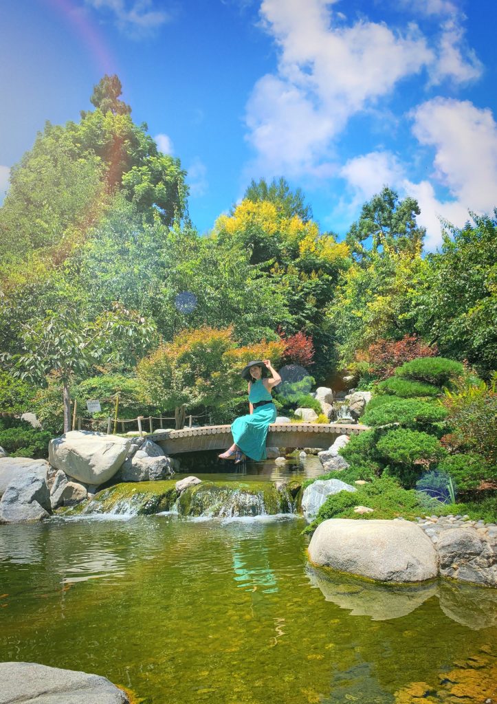 Enjoying the sunshine at the Japanese Friendship Garden in Balboa Park