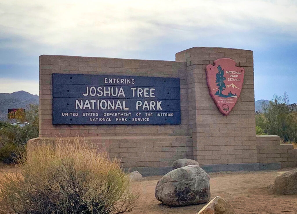 Joshua Tree National Park West Entrance sign